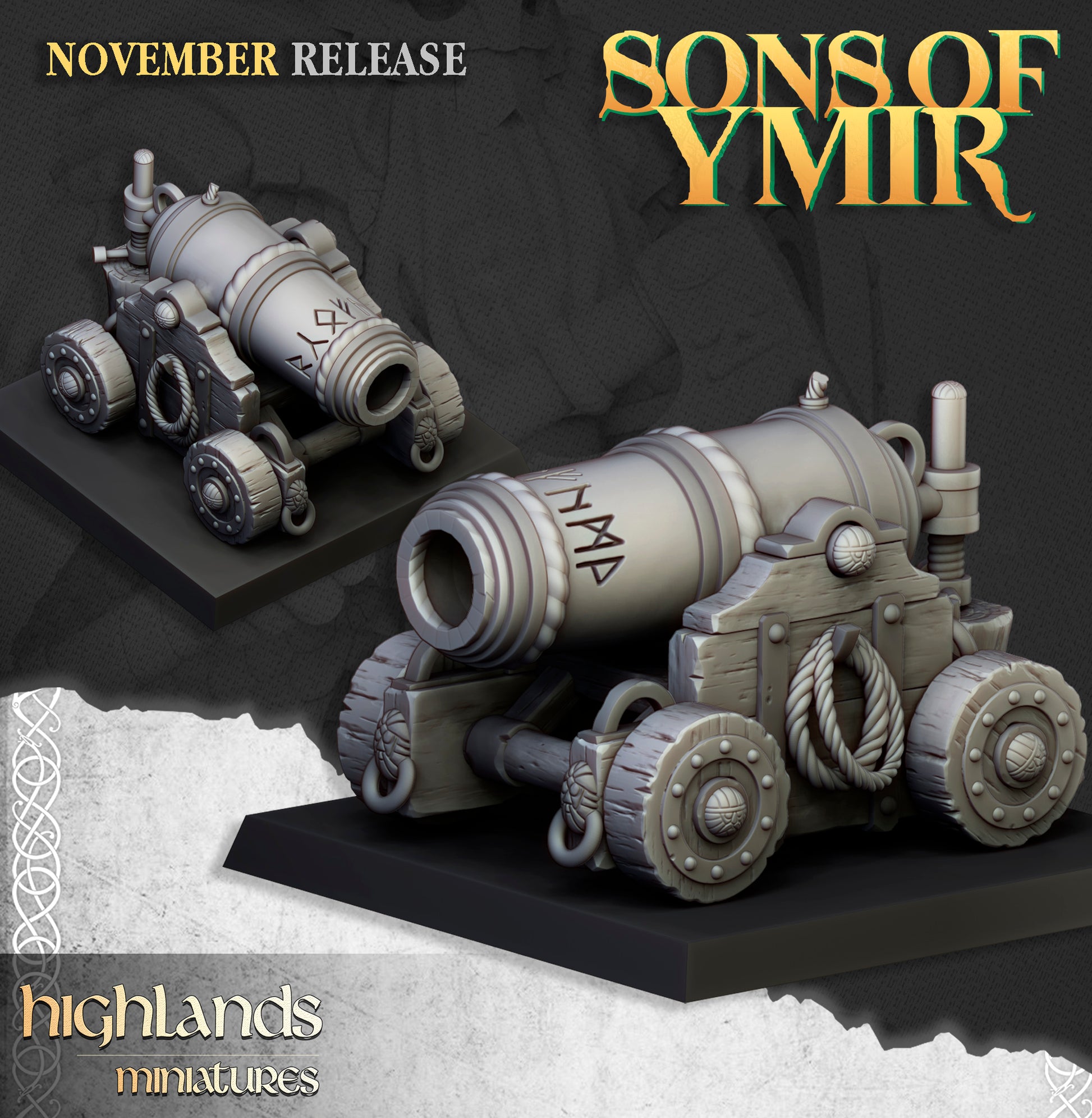 Miniatura Cañón Enano Enanos resina 28mm sin pintar - Drakholm