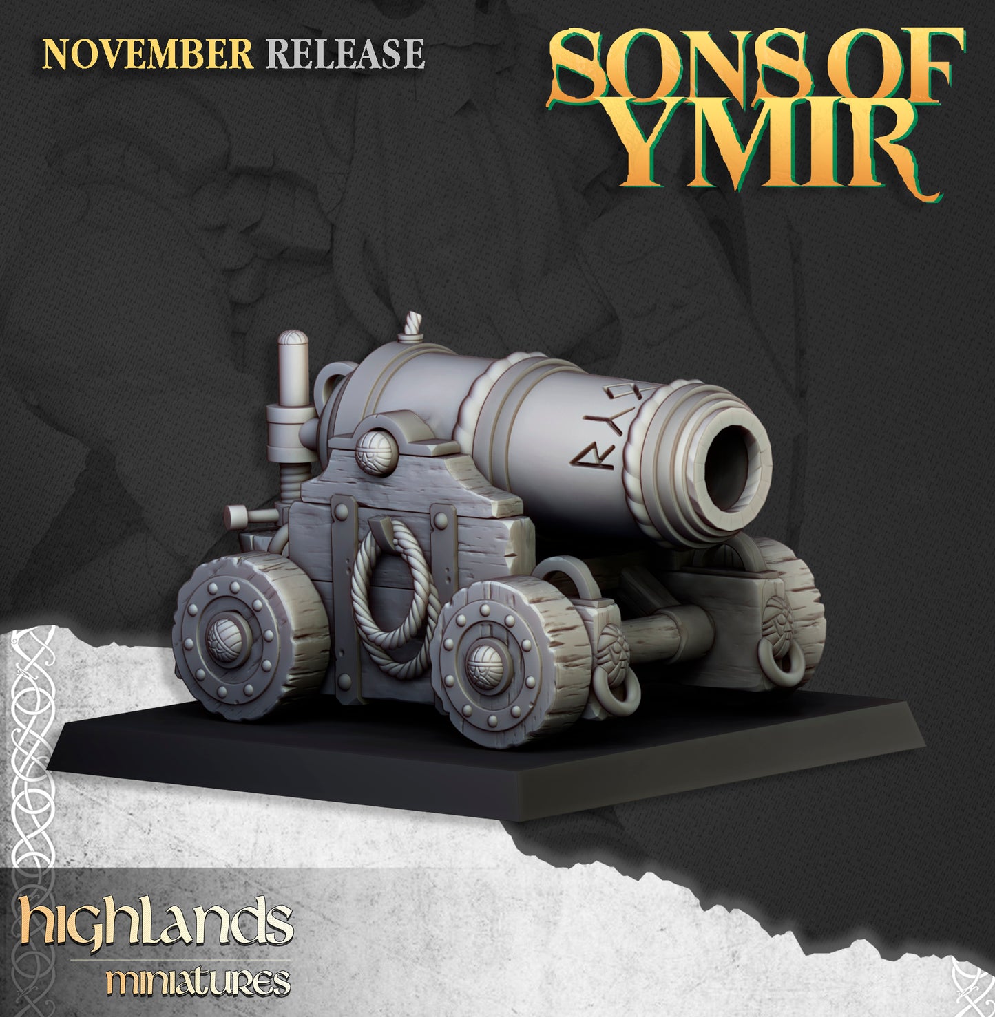 Miniatura Cañón Enano Enanos resina 28mm sin pintar - Drakholm