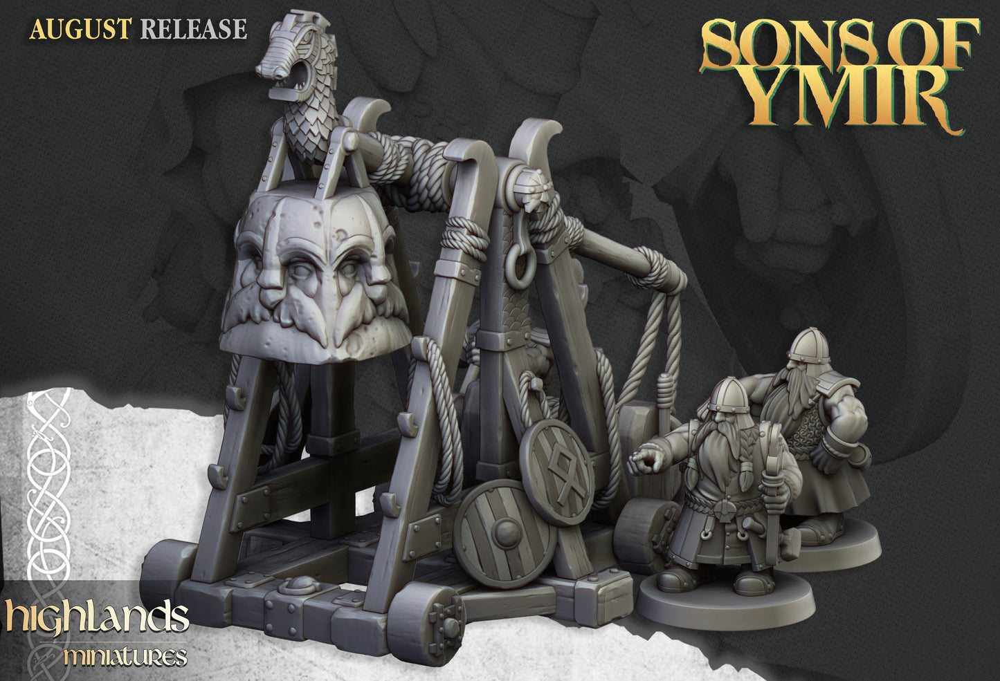 Miniatura Catapulta Enana Enanos resina 28mm sin pintar - Drakholm