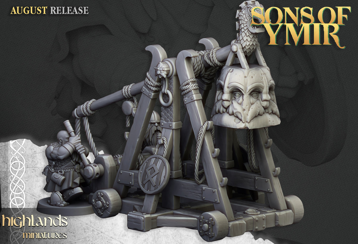 Miniatura Catapulta Enana Enanos resina 28mm sin pintar - Drakholm