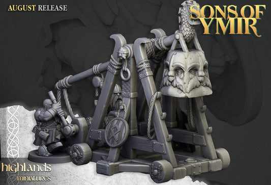 Miniatura Catapulta Enana Enanos resina 28mm sin pintar - Drakholm