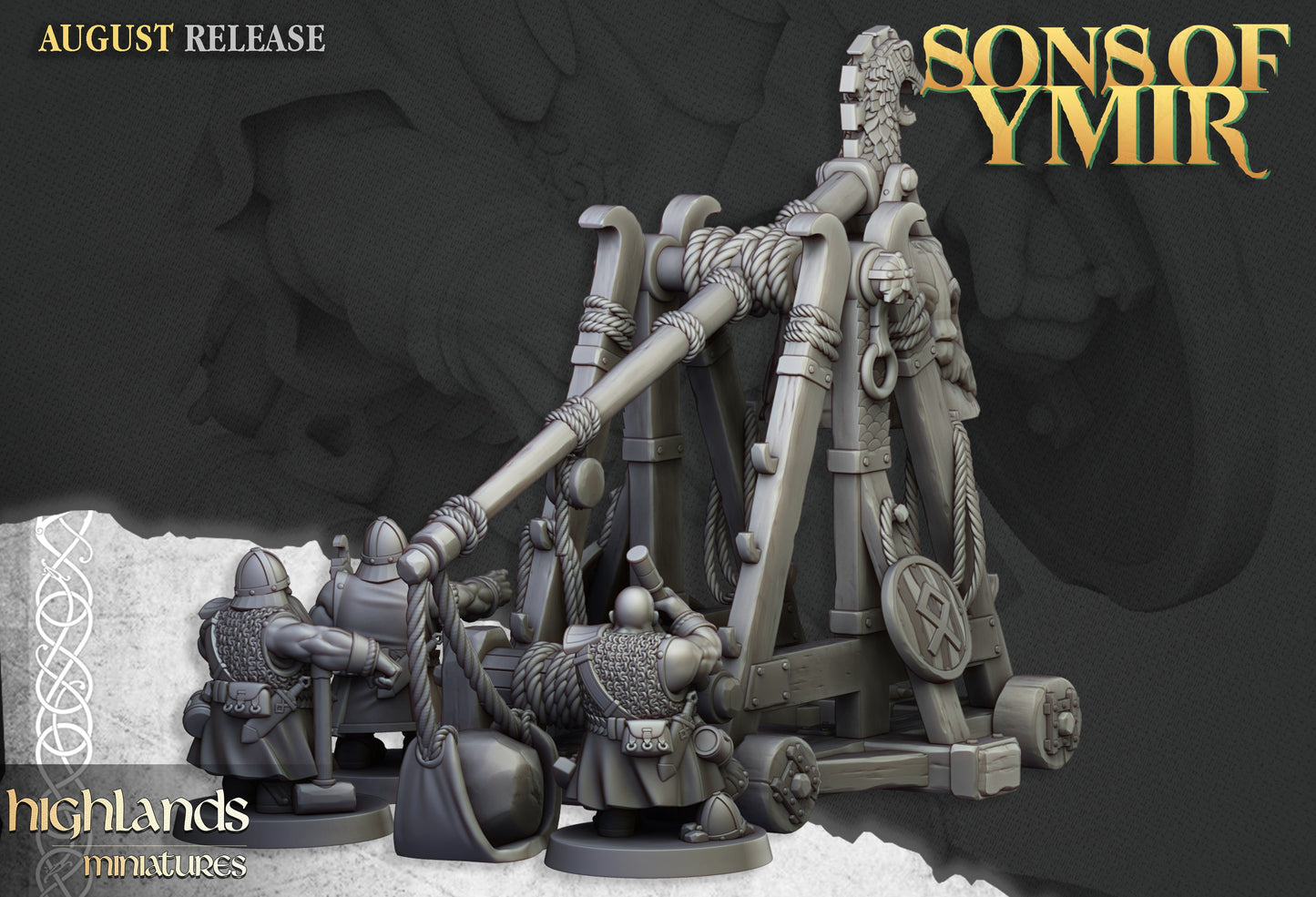 Miniatura Catapulta Enana Enanos resina 28mm sin pintar - Drakholm