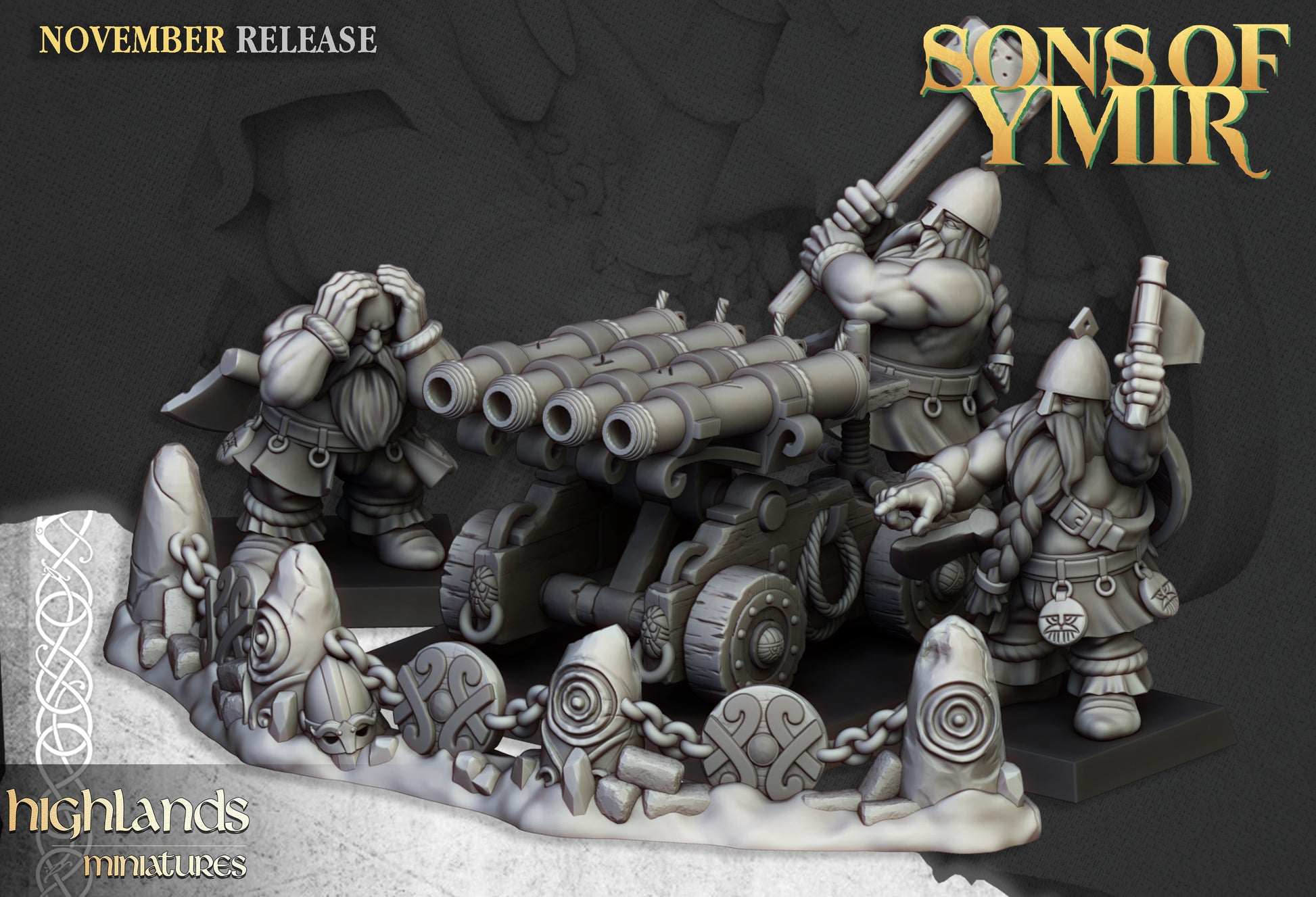 Miniatura Cañón de Órgano Enano Enanos resina 28mm sin pintar - Drakholm