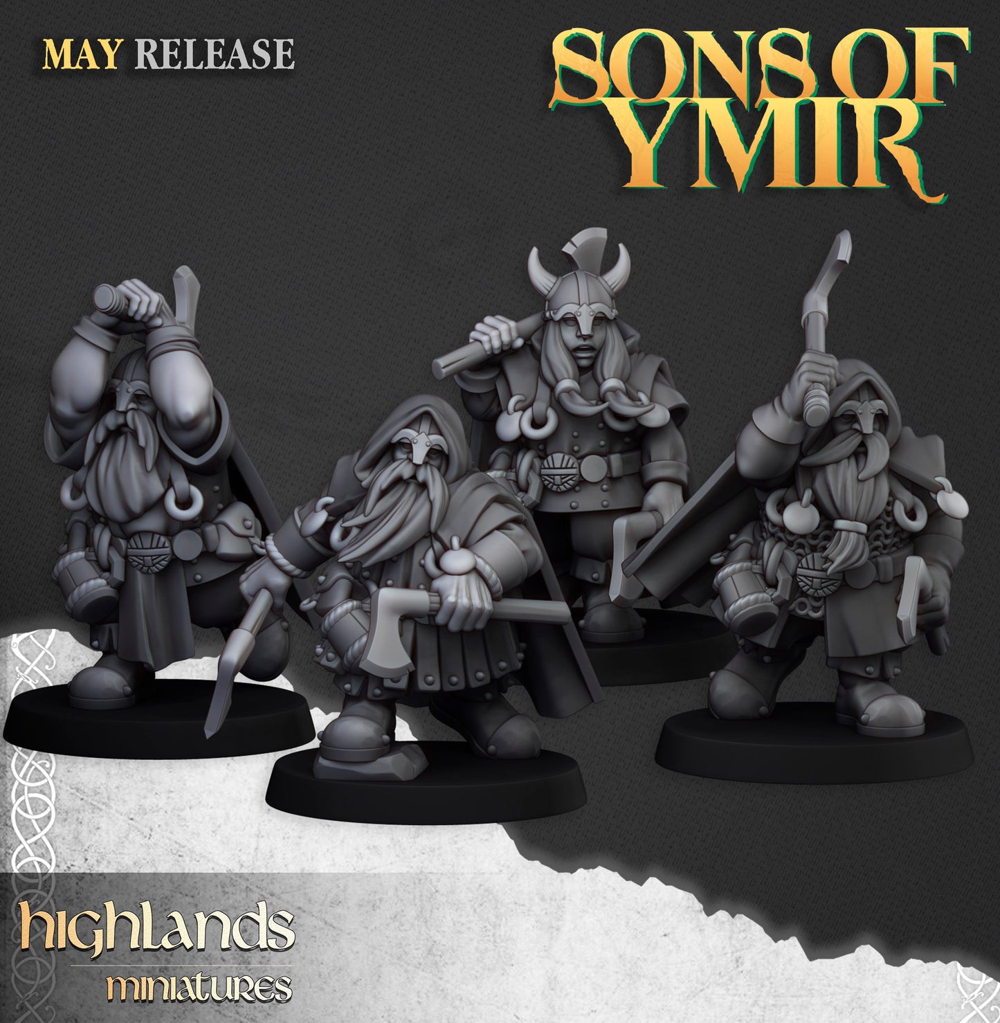Miniatura Exploradores Enanos Enanos resina 28mm sin pintar - Drakholm