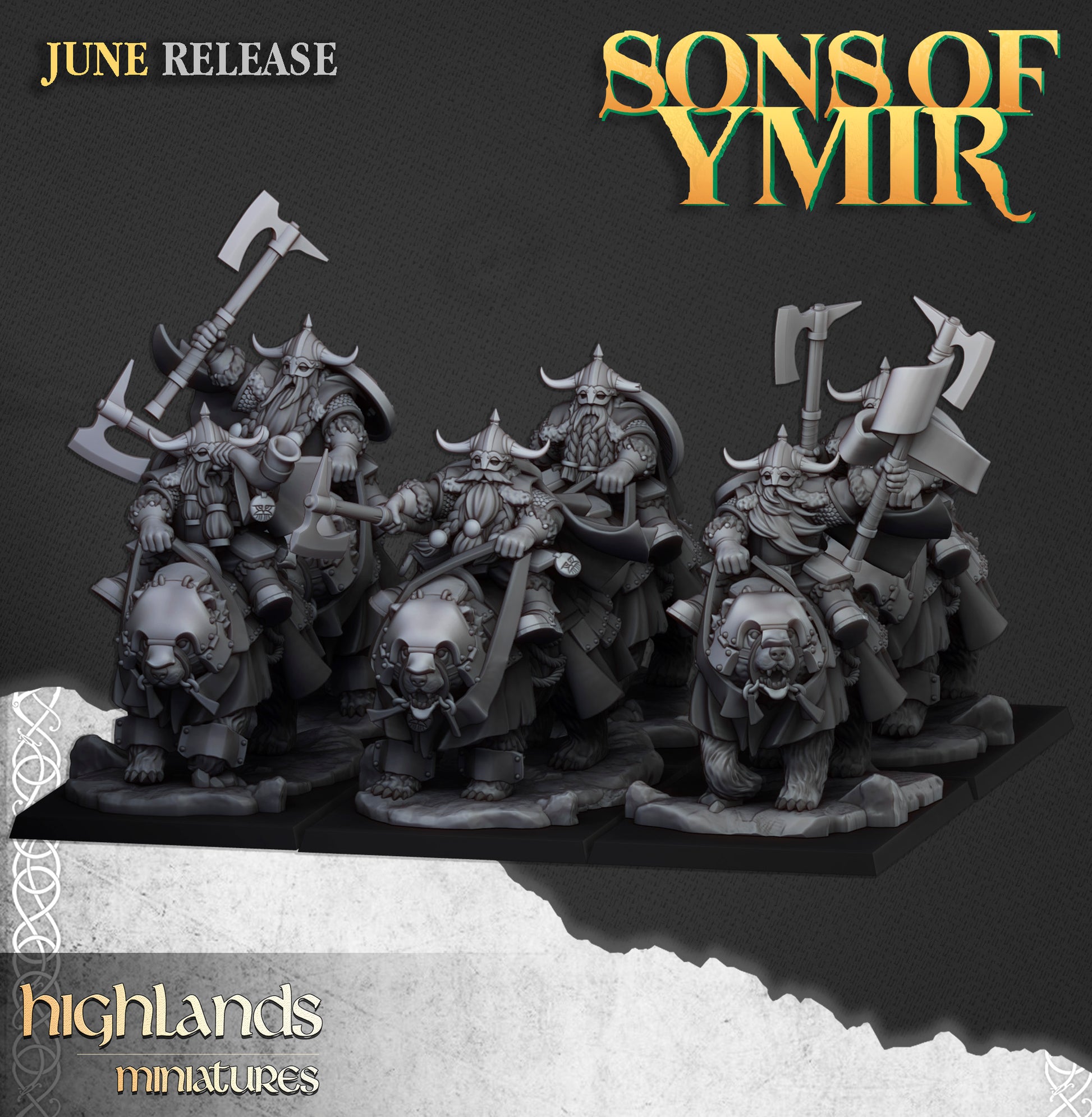 Miniatura Enanos Pesados Montados Enanos resina 28mm sin pintar - Drakholm