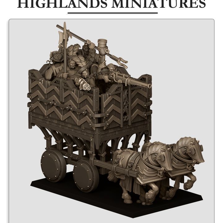 Miniatura Carromato Blindado Sunland Imperio resina 28mm sin pintar - Drakholm