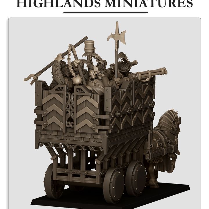 Miniatura Carromato Blindado Sunland Imperio resina 28mm sin pintar - Drakholm