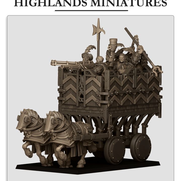 Miniatura Carromato Blindado Sunland Imperio resina 28mm sin pintar - Drakholm