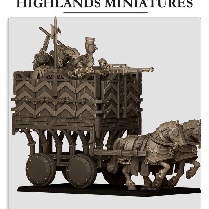 Miniatura Carromato Blindado Sunland Imperio resina 28mm sin pintar - Drakholm