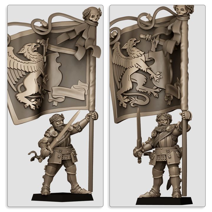 Miniatura Portaestandarte Sunland Imperio resina 28mm sin pintar - Drakholm