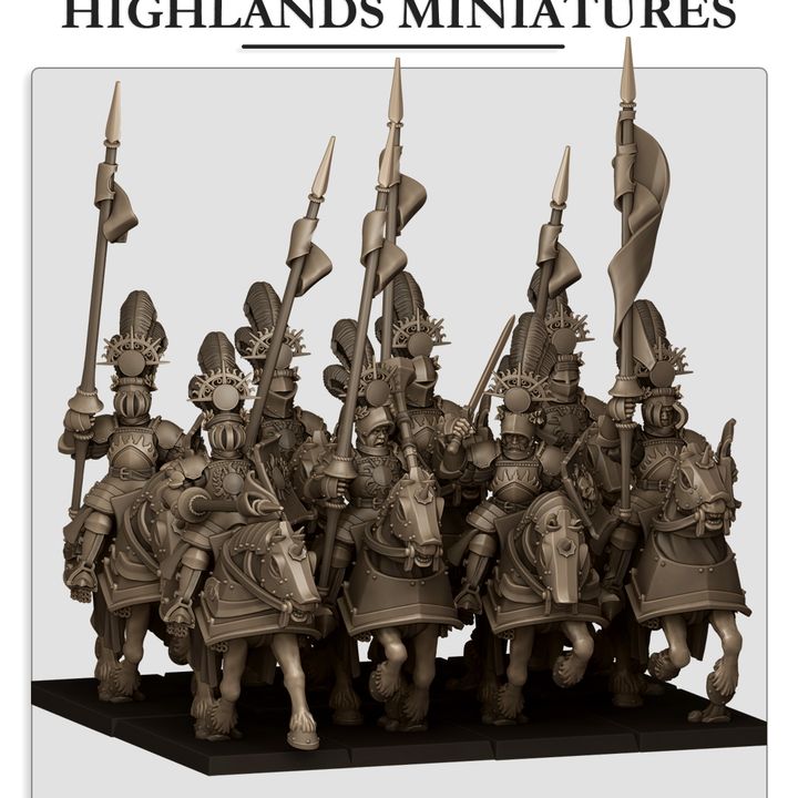 Miniatura Caballeros Llamas Doradas Imperio resina 28mm sin pintar - Drakholm