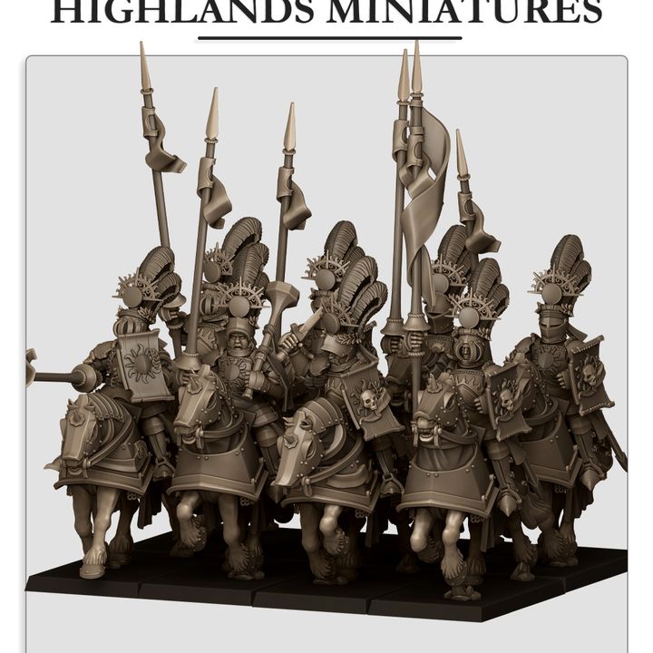 Miniatura Caballeros Llamas Doradas Imperio resina 28mm sin pintar - Drakholm