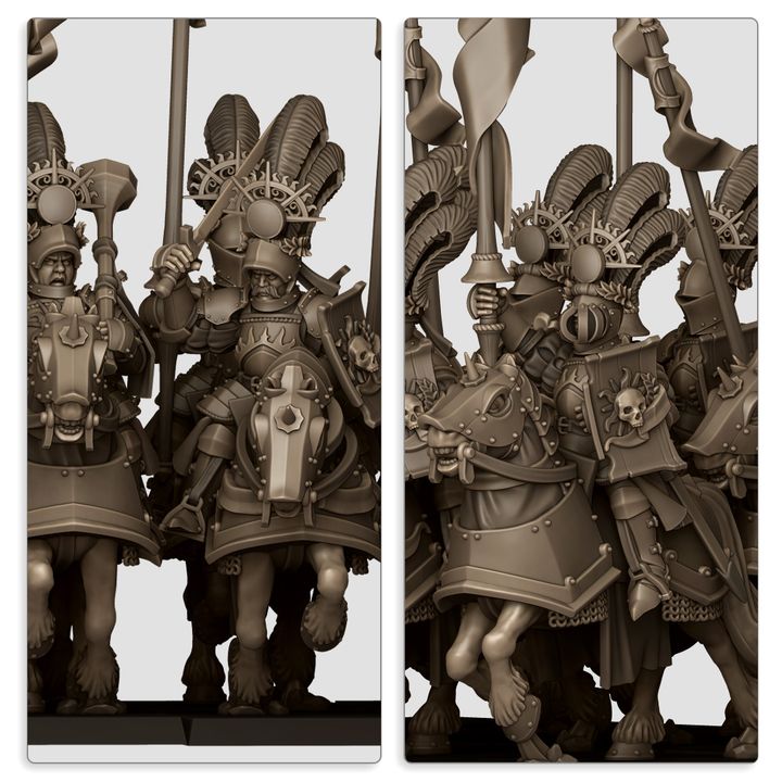 Miniatura Caballeros Llamas Doradas Imperio resina 28mm sin pintar - Drakholm