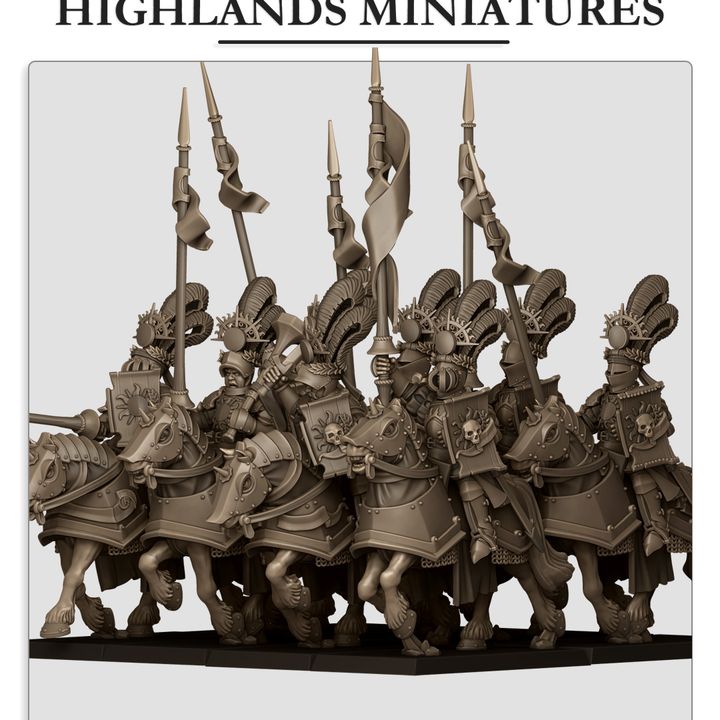 Miniatura Caballeros Llamas Doradas Imperio resina 28mm sin pintar - Drakholm