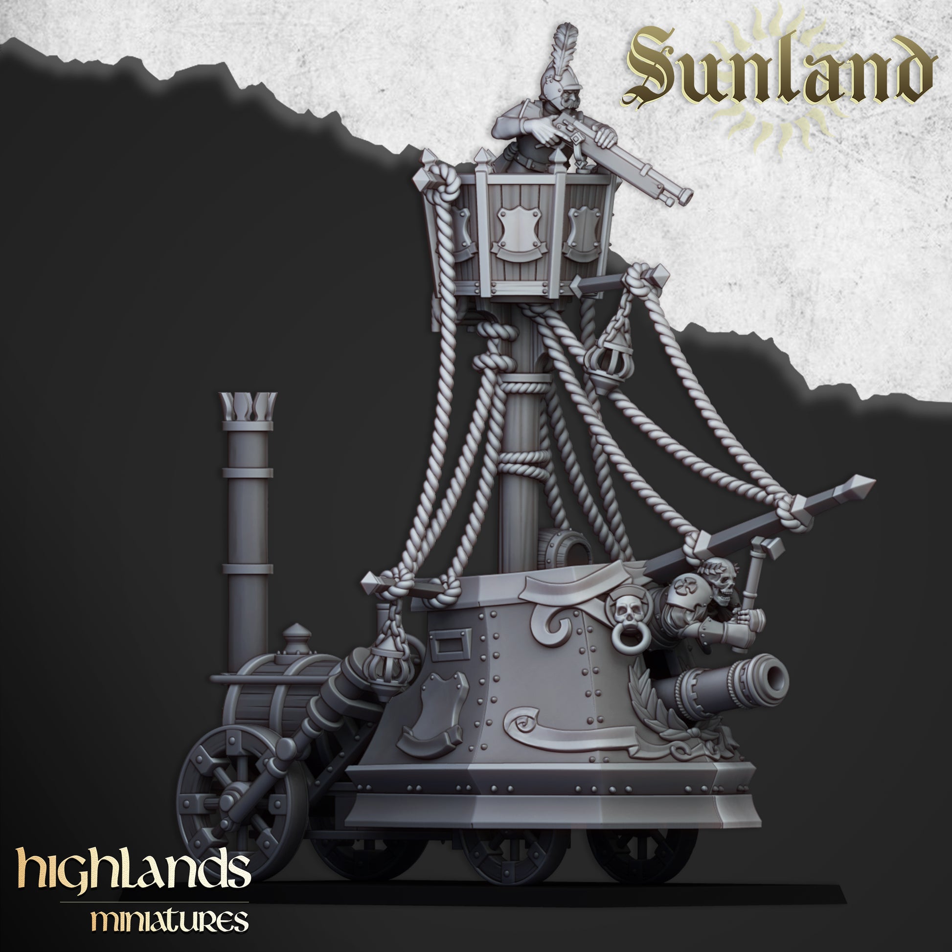 Miniatura Acorazado Terrestre Sunland Imperio resina 28mm sin pintar - Drakholm