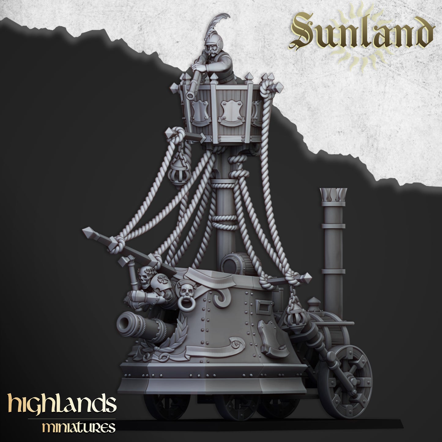 Miniatura Acorazado Terrestre Sunland Imperio resina 28mm sin pintar - Drakholm