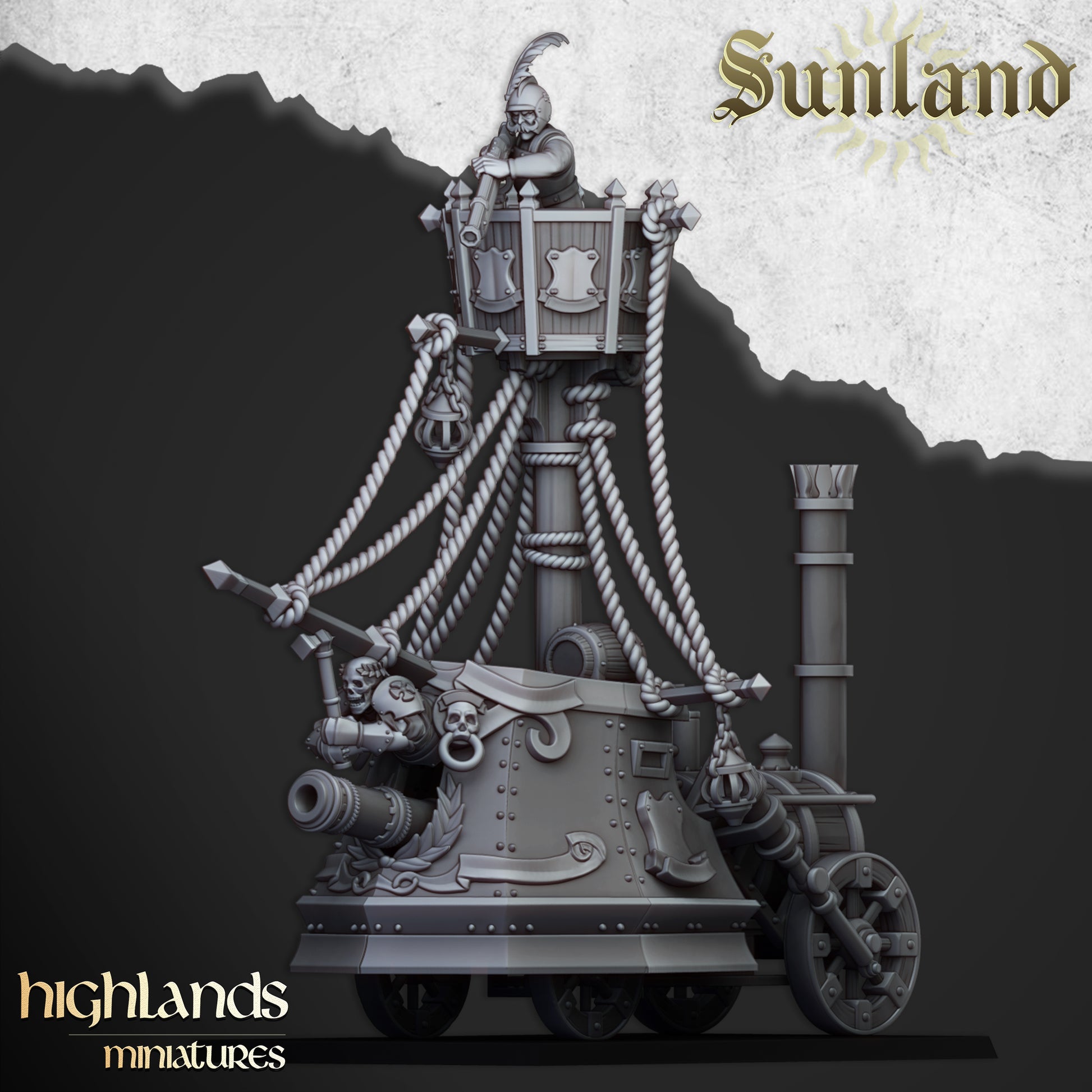Miniatura Acorazado Terrestre Sunland Imperio resina 28mm sin pintar - Drakholm