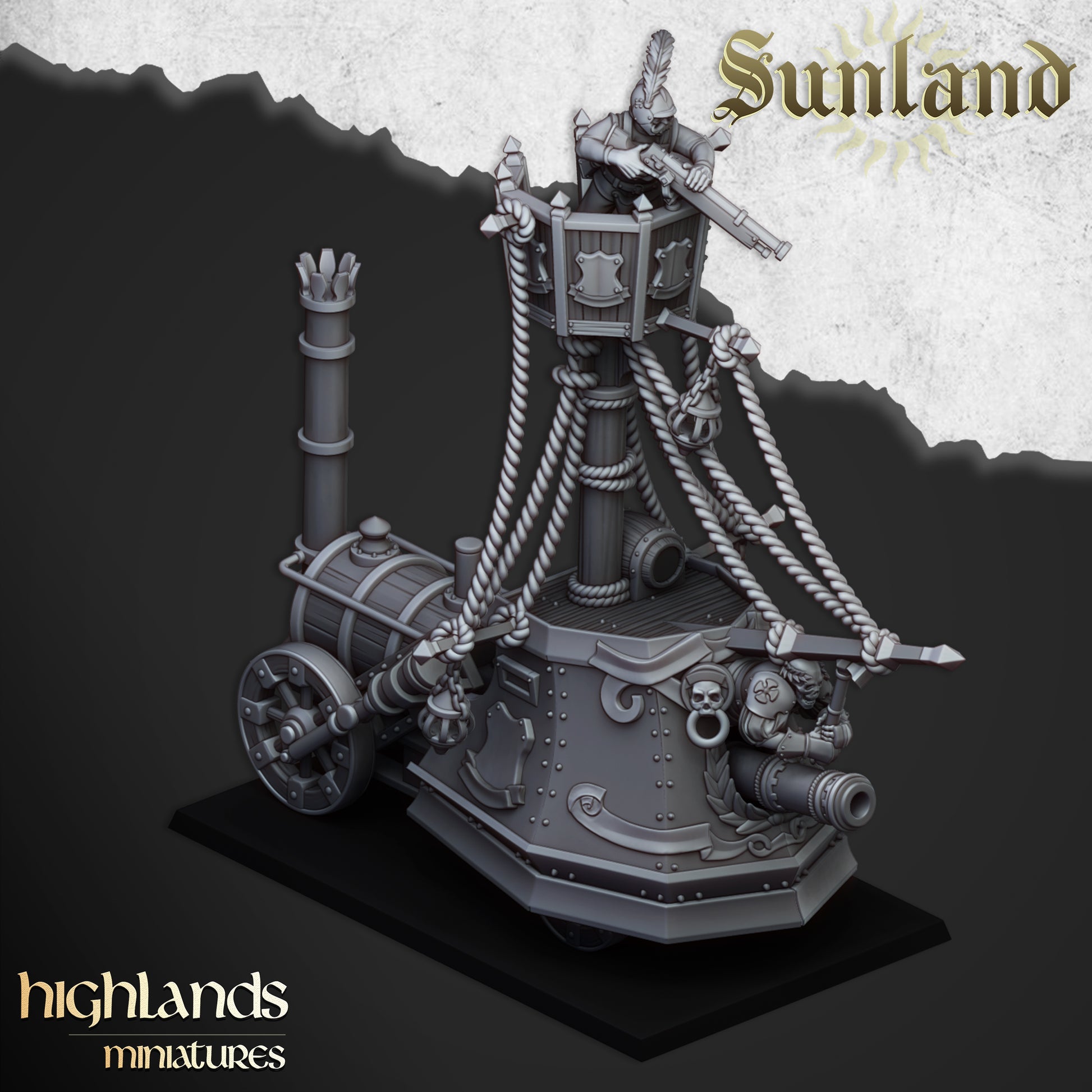 Miniatura Acorazado Terrestre Sunland Imperio resina 28mm sin pintar - Drakholm