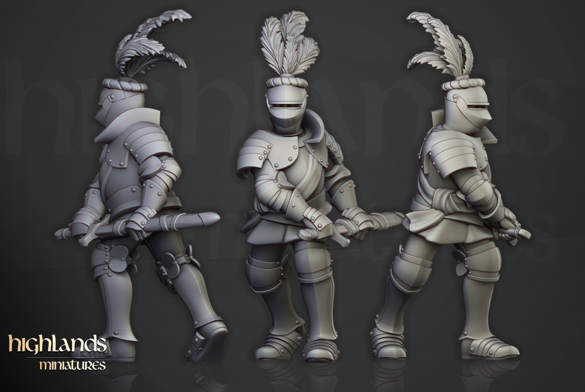 Miniatura Caballeros Sunland a Pie Imperio resina 28mm sin pintar - Drakholm
