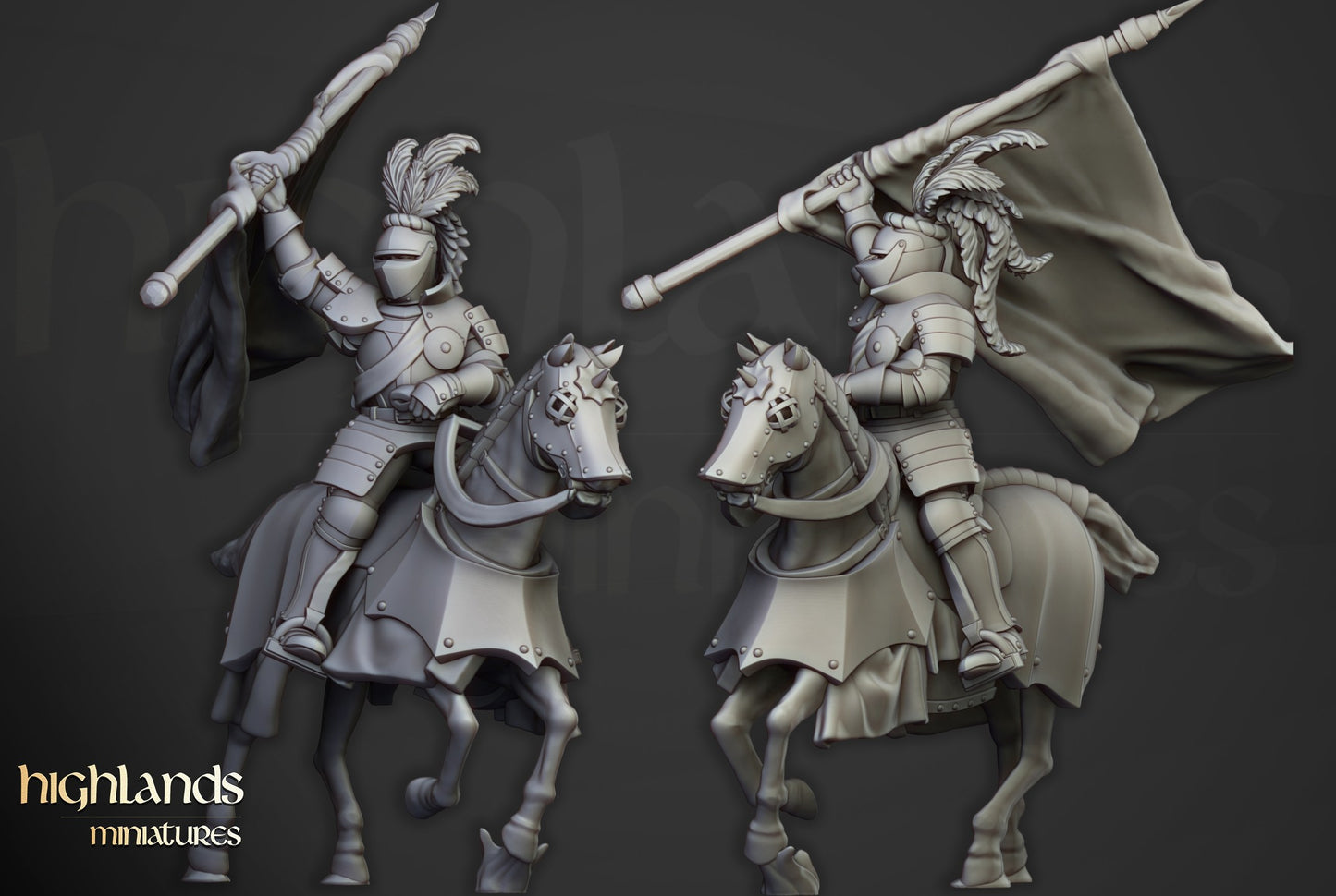 Miniatura Caballeros Sunland a Caballo Imperio resina 28mm sin pintar - Drakholm