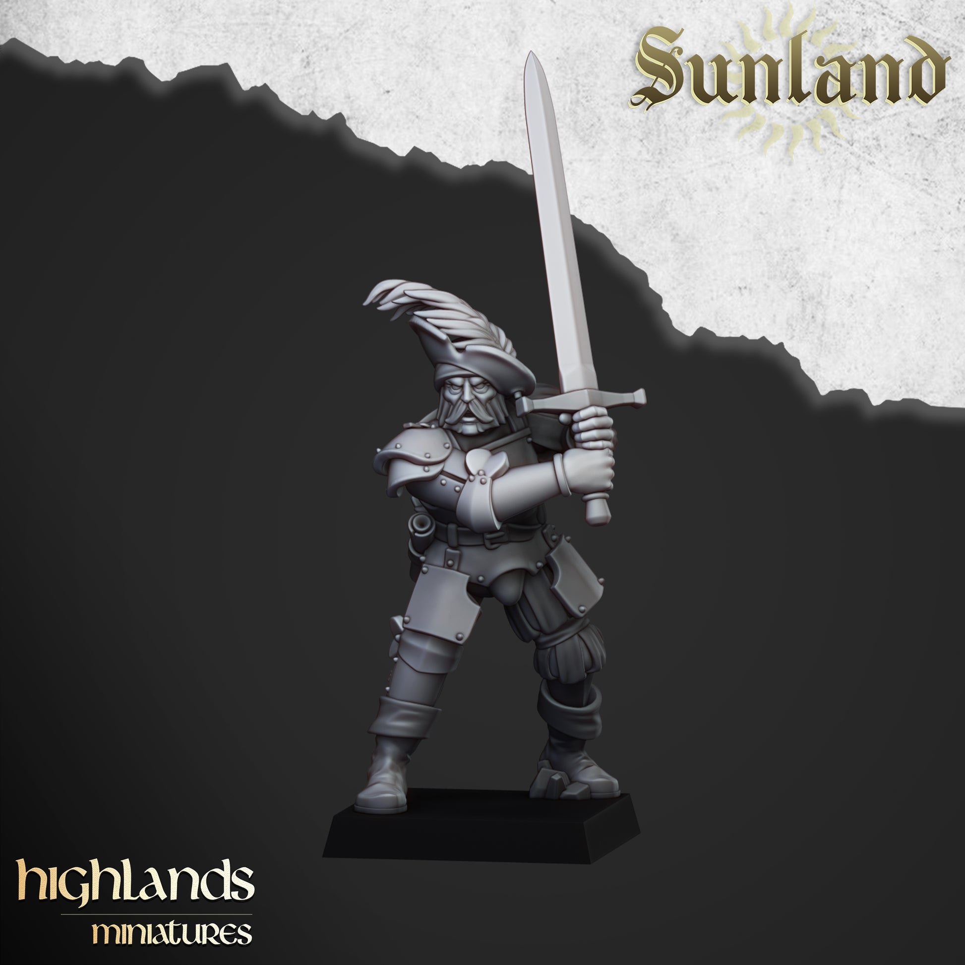 Miniatura Landsknecht Sunland Imperio resina 28mm sin pintar - Drakholm