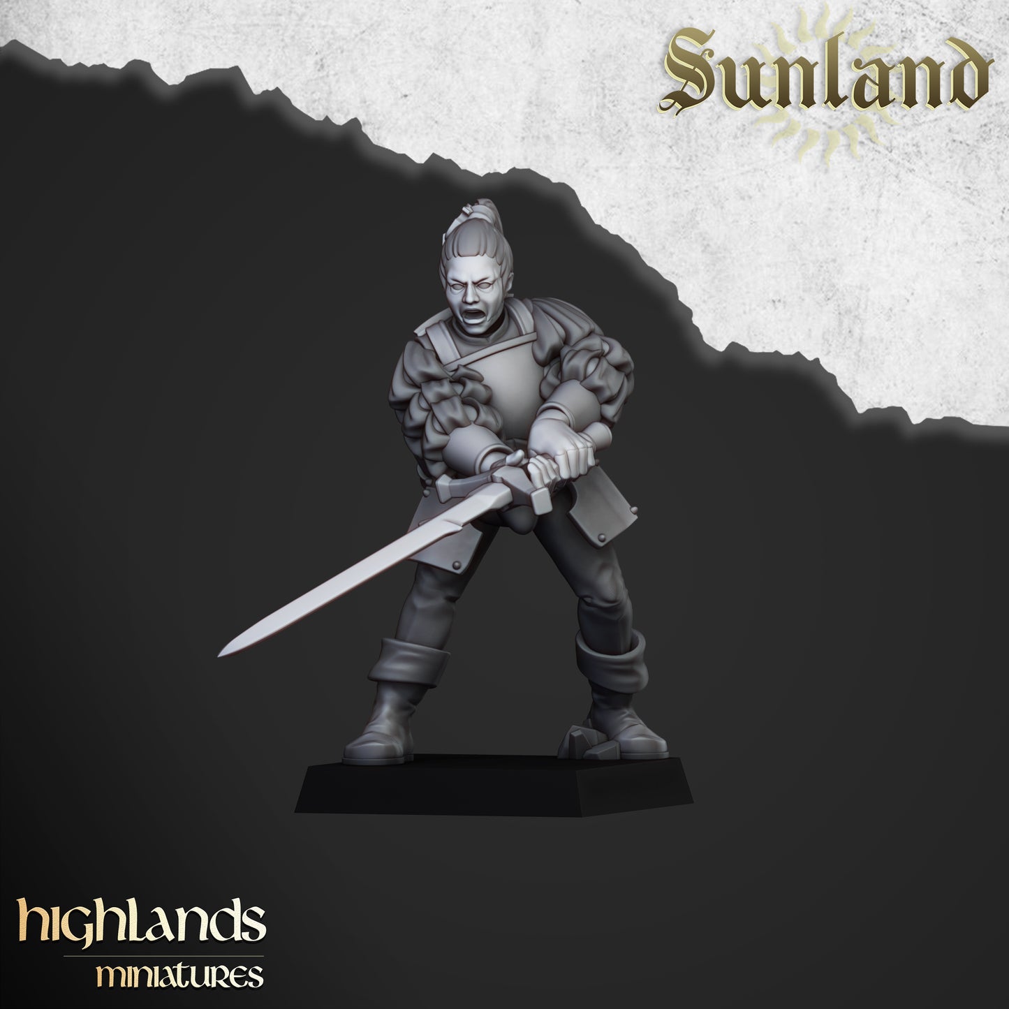 Miniatura Landsknecht Sunland Imperio resina 28mm sin pintar - Drakholm