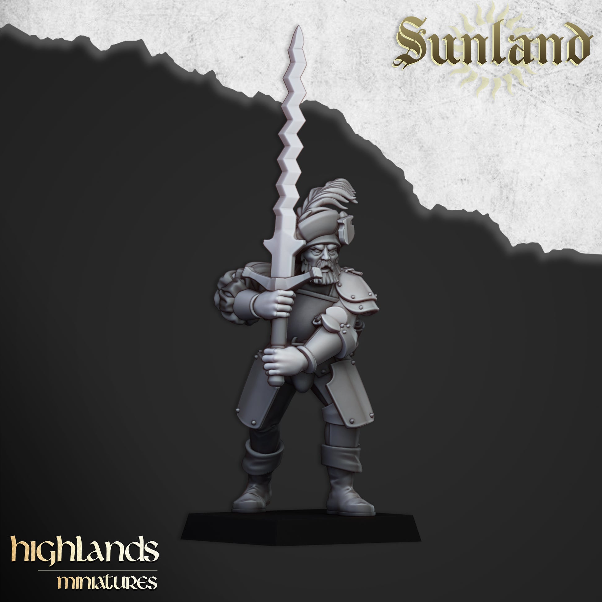 Miniatura Landsknecht Sunland Imperio resina 28mm sin pintar - Drakholm