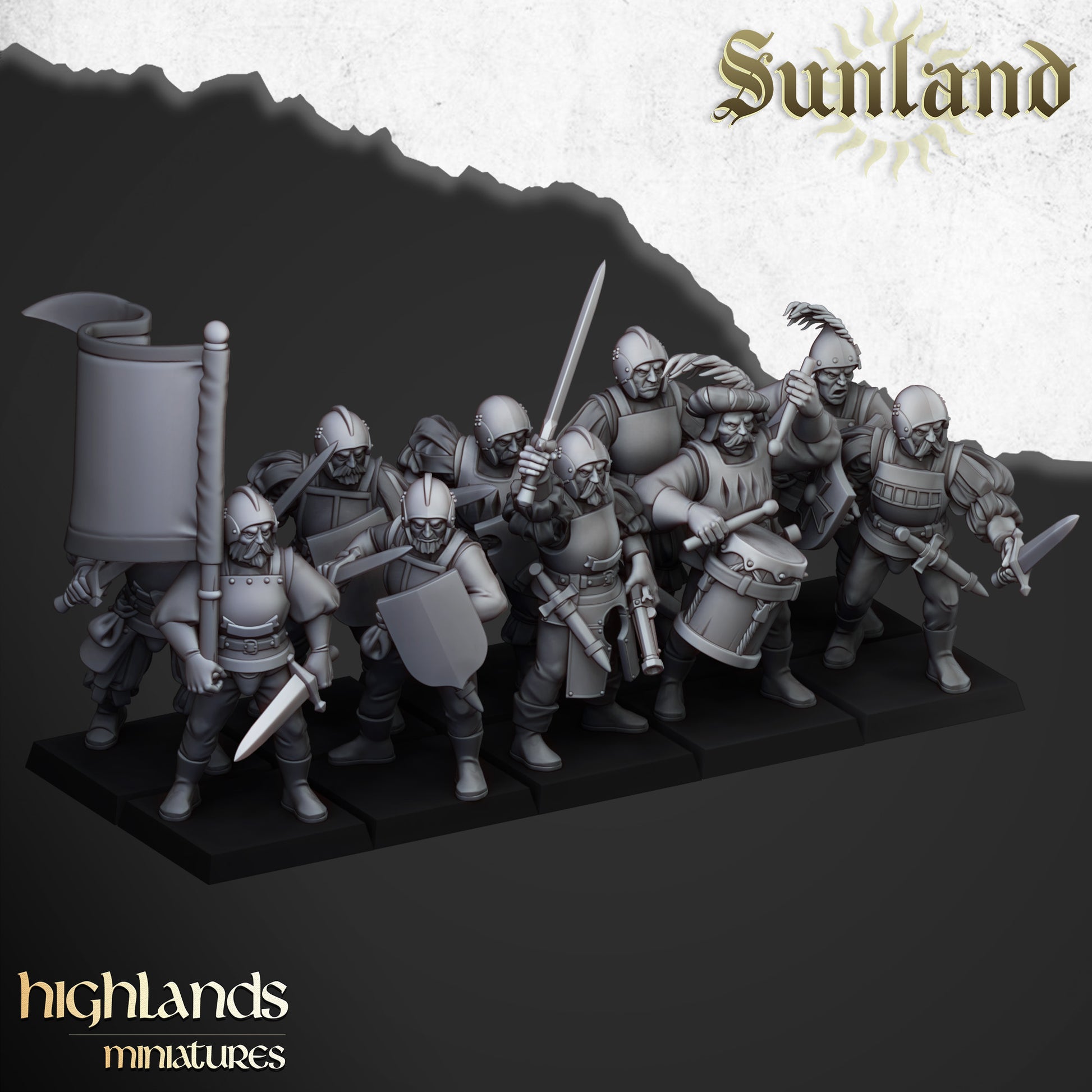 Miniatura Arcabuceros Sunland Imperio resina 28mm sin pintar - Drakholm