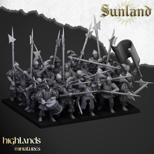 Miniatura Tropas con Alabardas Imperio resina 28mm sin pintar - Drakholm