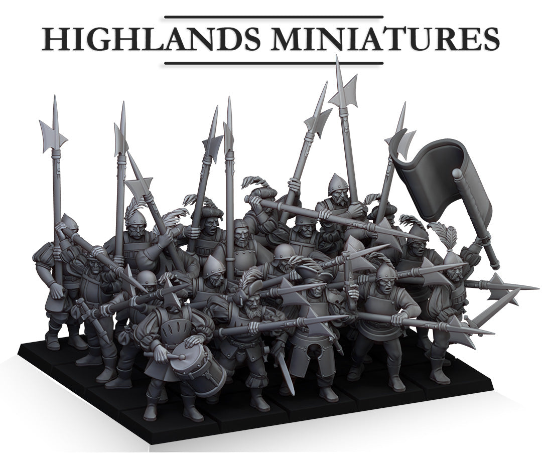Miniatura Tropas con Alabardas Imperio resina 28mm sin pintar - Drakholm