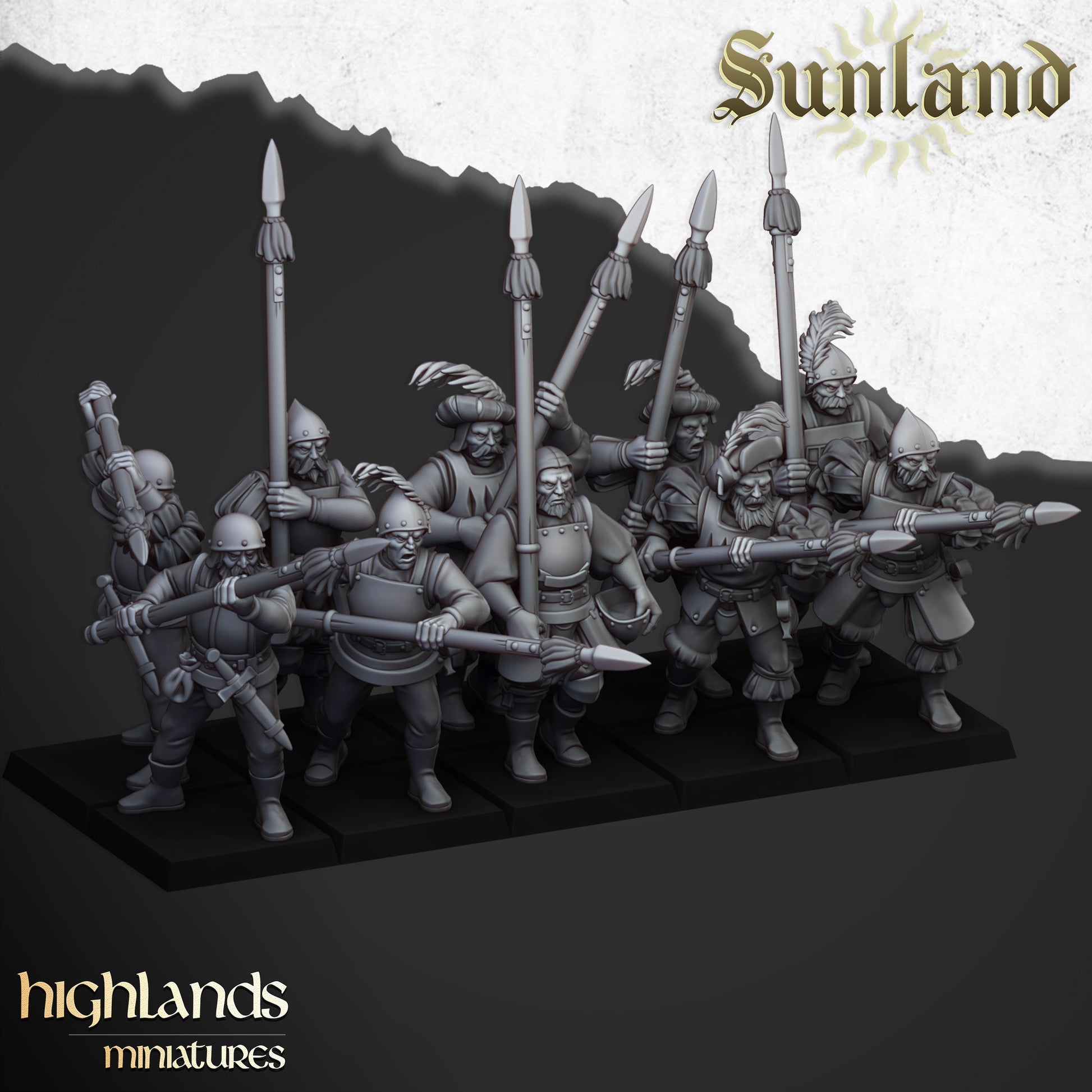 Miniatura Tropas con Lanzas Imperio resina 28mm sin pintar - Drakholm