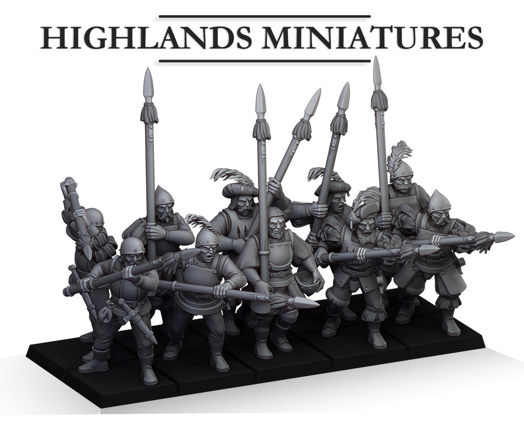 Miniatura Tropas con Lanzas Imperio resina 28mm sin pintar - Drakholm