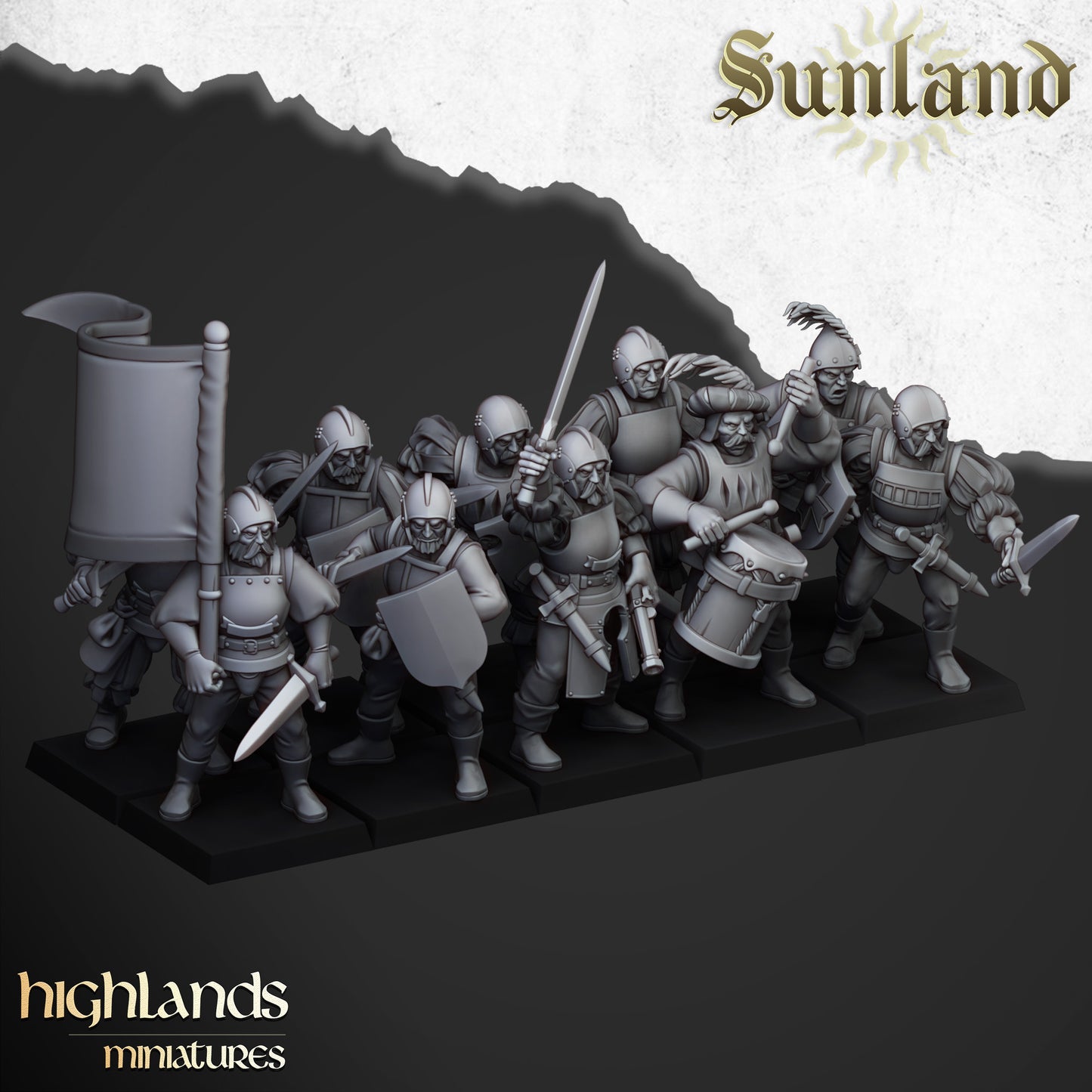 Miniatura Tropas con Espadas Imperio resina 28mm sin pintar - Drakholm