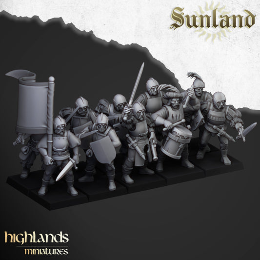 Miniatura Tropas con Espadas Imperio resina 28mm sin pintar - Drakholm
