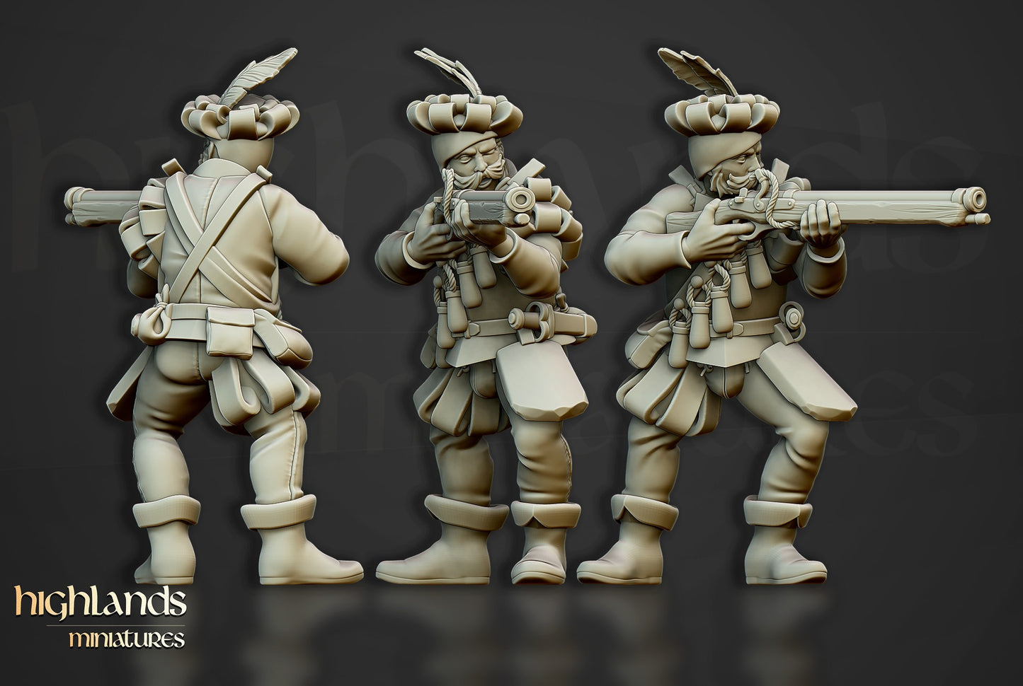 Miniatura Arcabuceros Imperio resina 28mm sin pintar - Drakholm