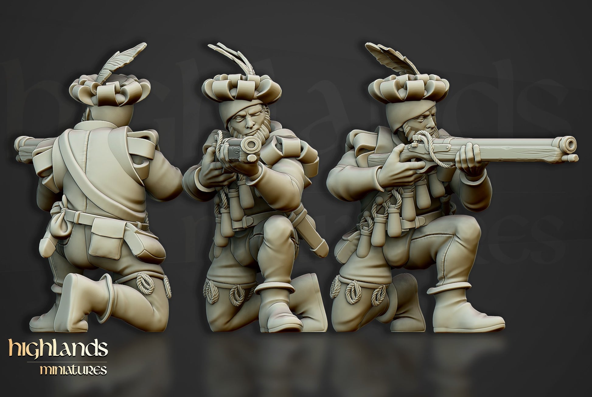 Miniatura Arcabuceros Imperio resina 28mm sin pintar - Drakholm