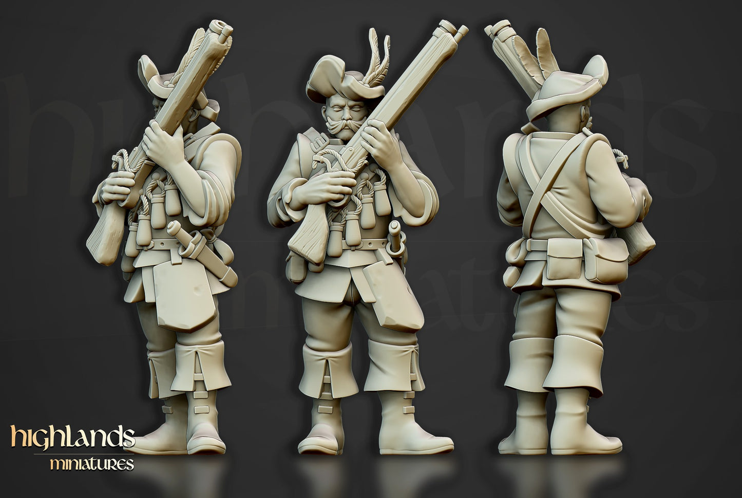 Miniatura Arcabuceros Imperio resina 28mm sin pintar - Drakholm