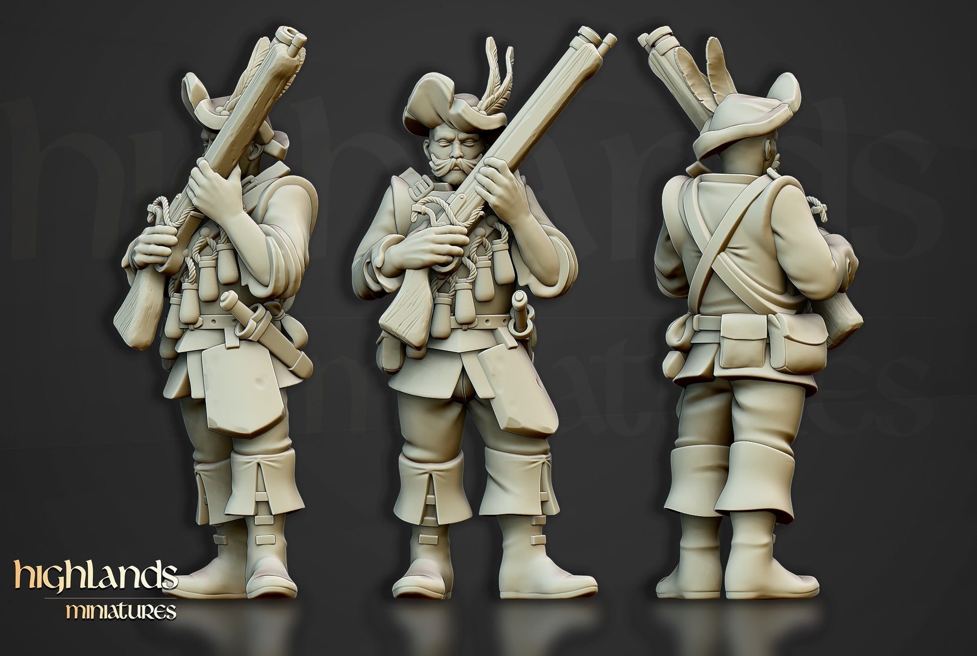 Miniatura Arcabuceros Imperio resina 28mm sin pintar - Drakholm