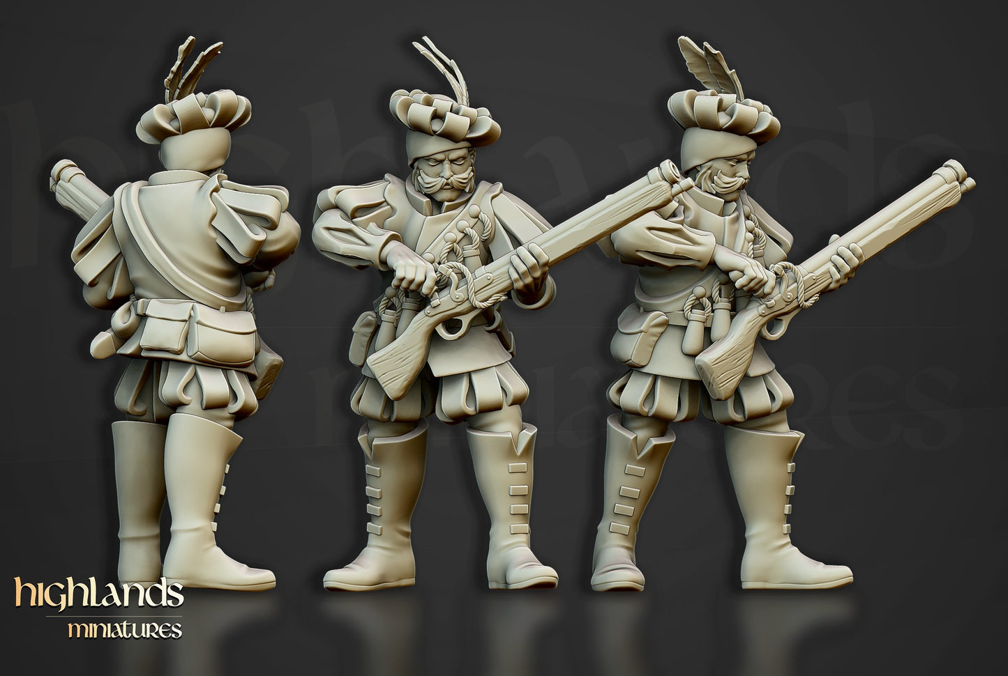 Miniatura Arcabuceros Imperio resina 28mm sin pintar - Drakholm
