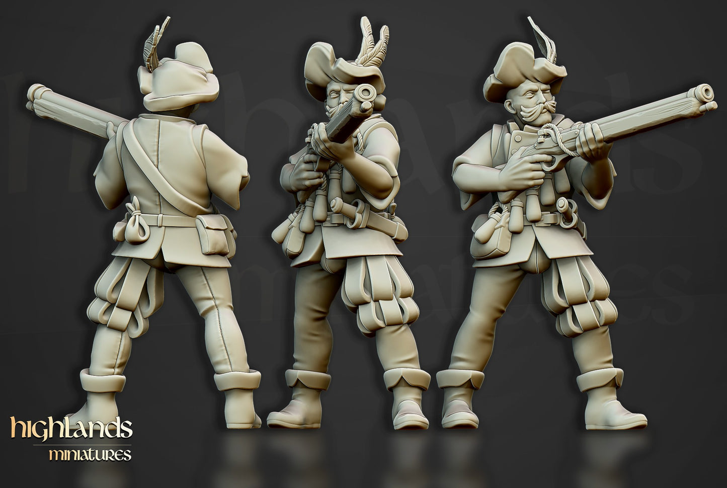 Miniatura Arcabuceros Imperio resina 28mm sin pintar - Drakholm