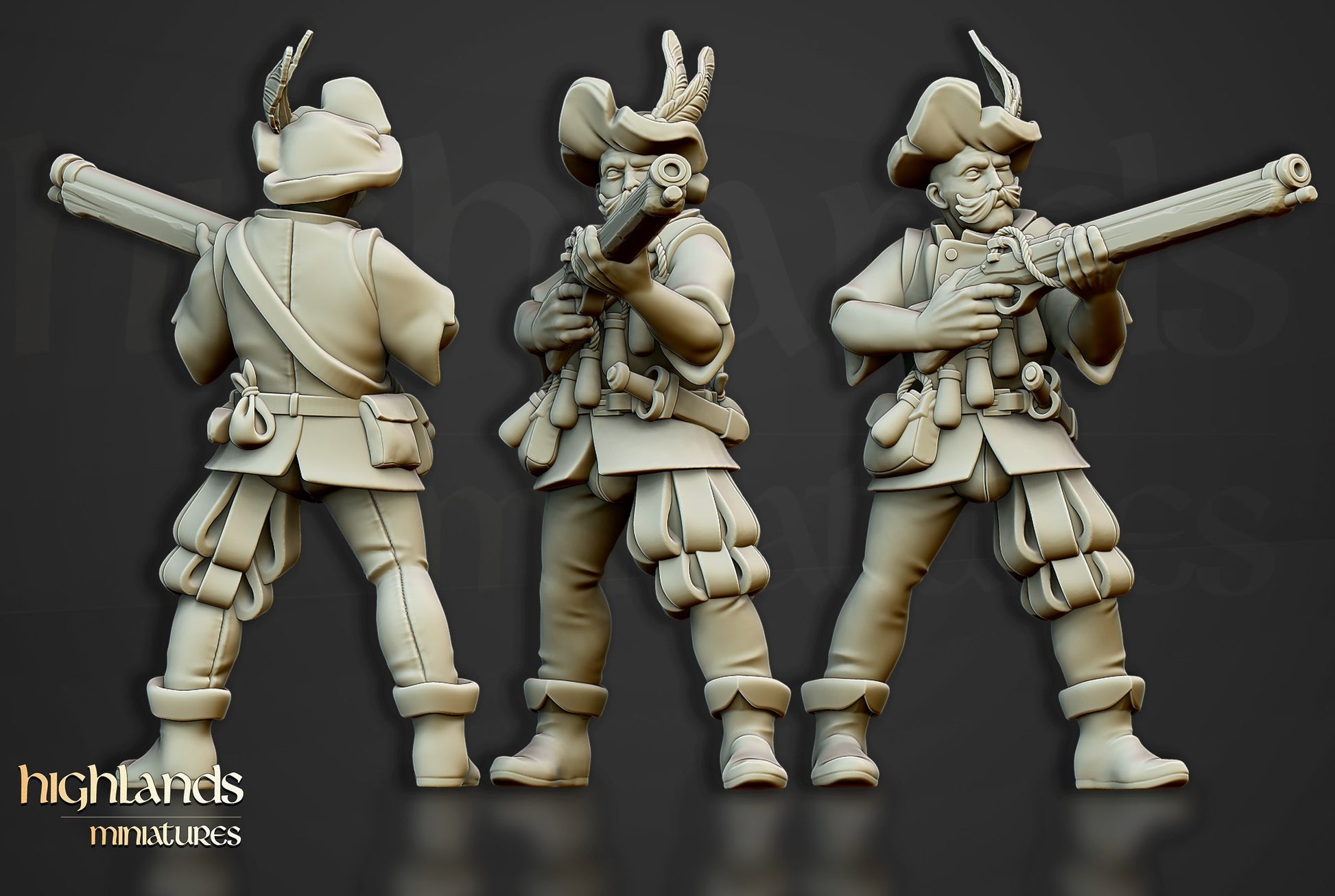 Miniatura Arcabuceros Imperio resina 28mm sin pintar - Drakholm