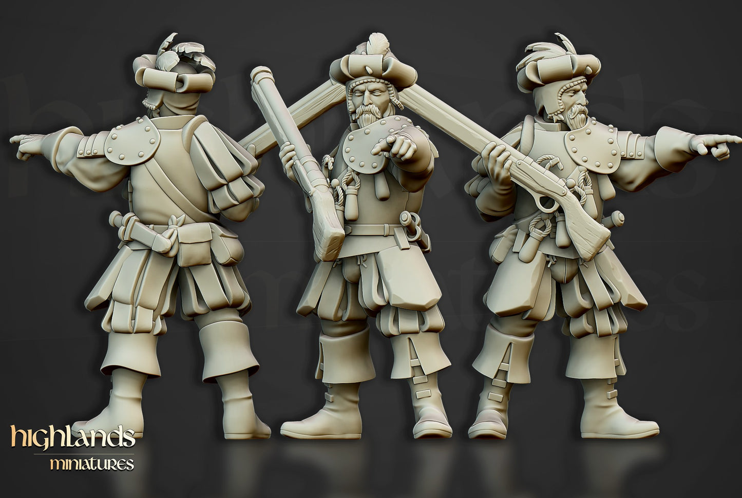 Miniatura Arcabuceros Imperio resina 28mm sin pintar - Drakholm