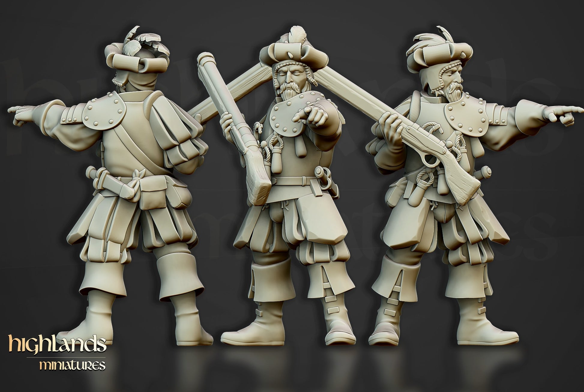 Miniatura Arcabuceros Imperio resina 28mm sin pintar - Drakholm