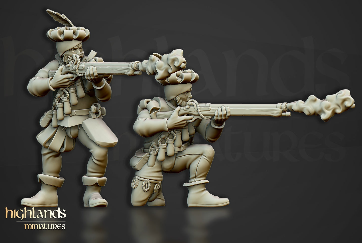 Miniatura Arcabuceros Imperio resina 28mm sin pintar - Drakholm