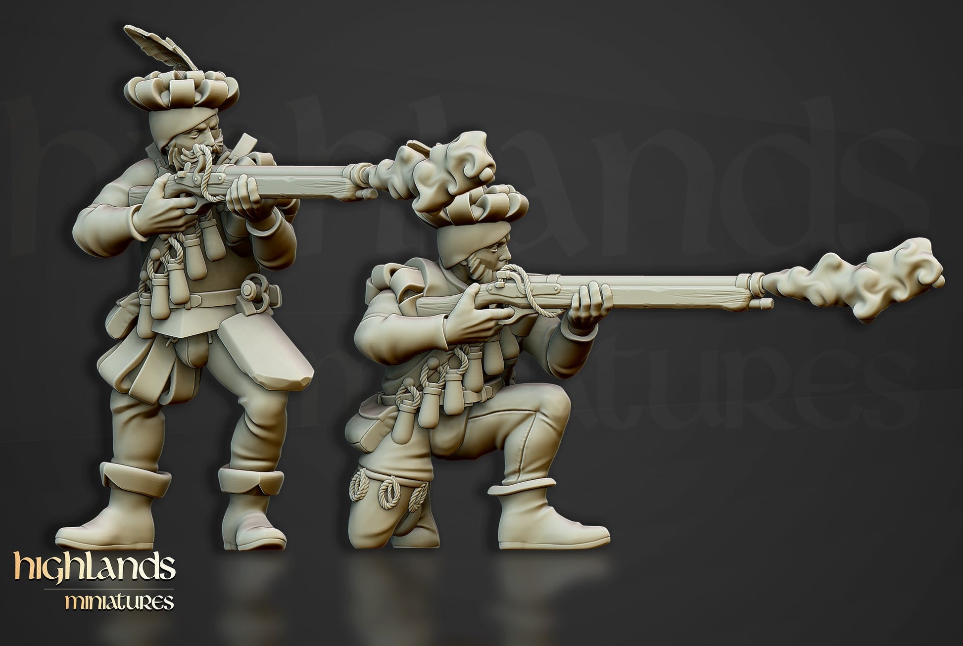 Miniatura Arcabuceros Imperio resina 28mm sin pintar - Drakholm