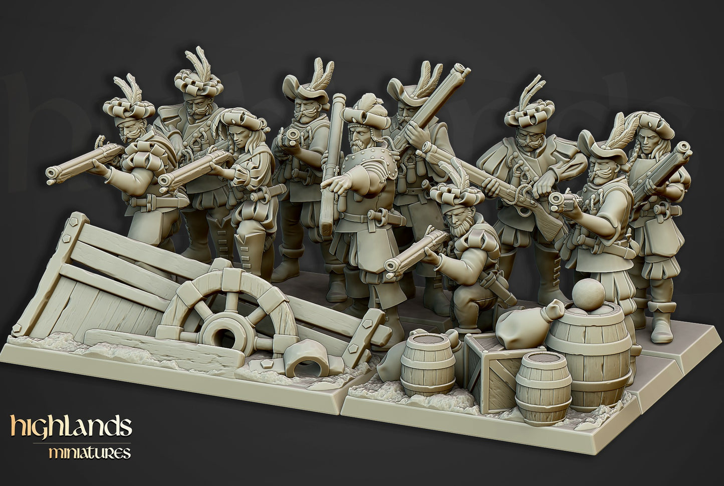 Miniatura Arcabuceros Imperio resina 28mm sin pintar - Drakholm