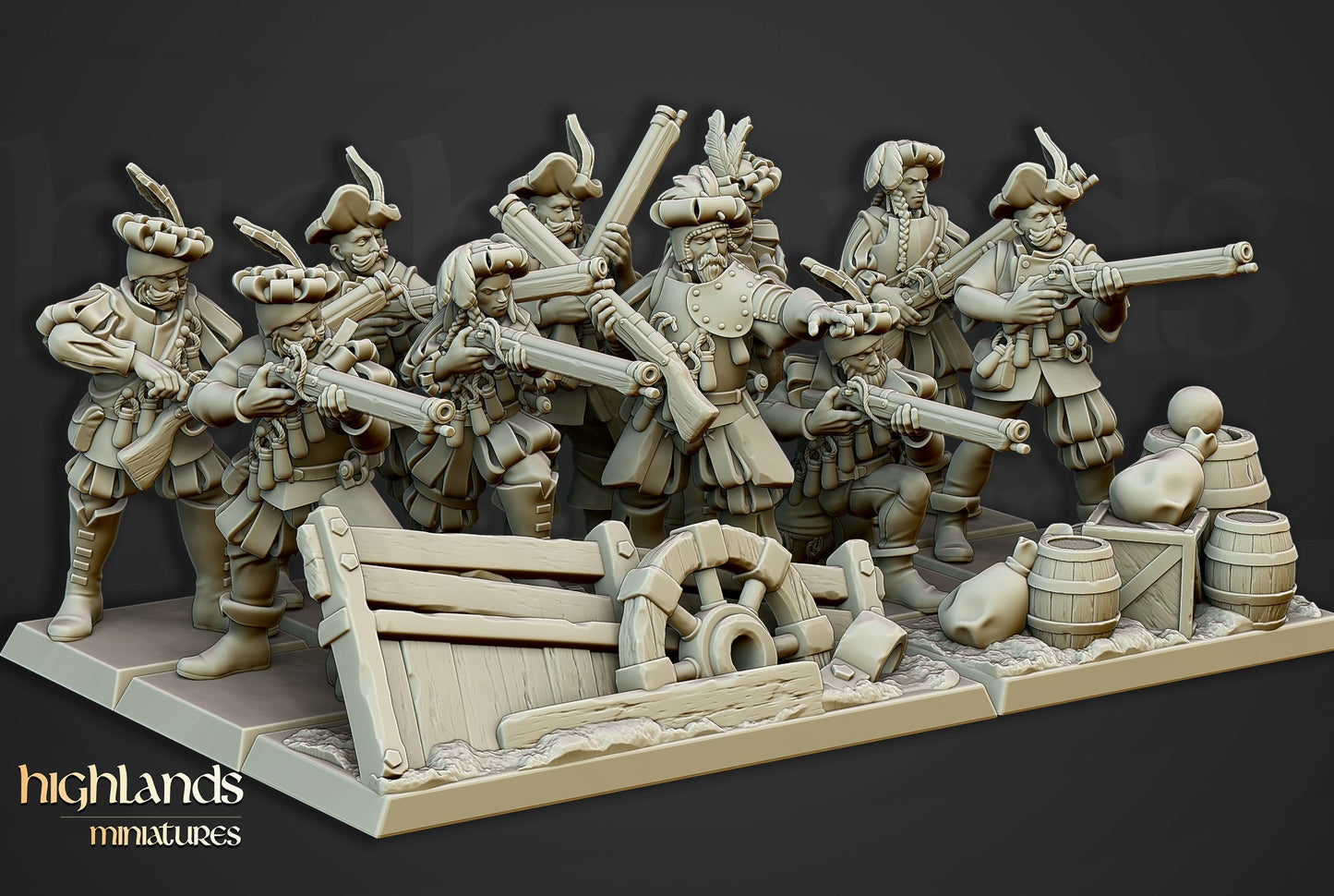 Miniatura Arcabuceros Imperio resina 28mm sin pintar - Drakholm