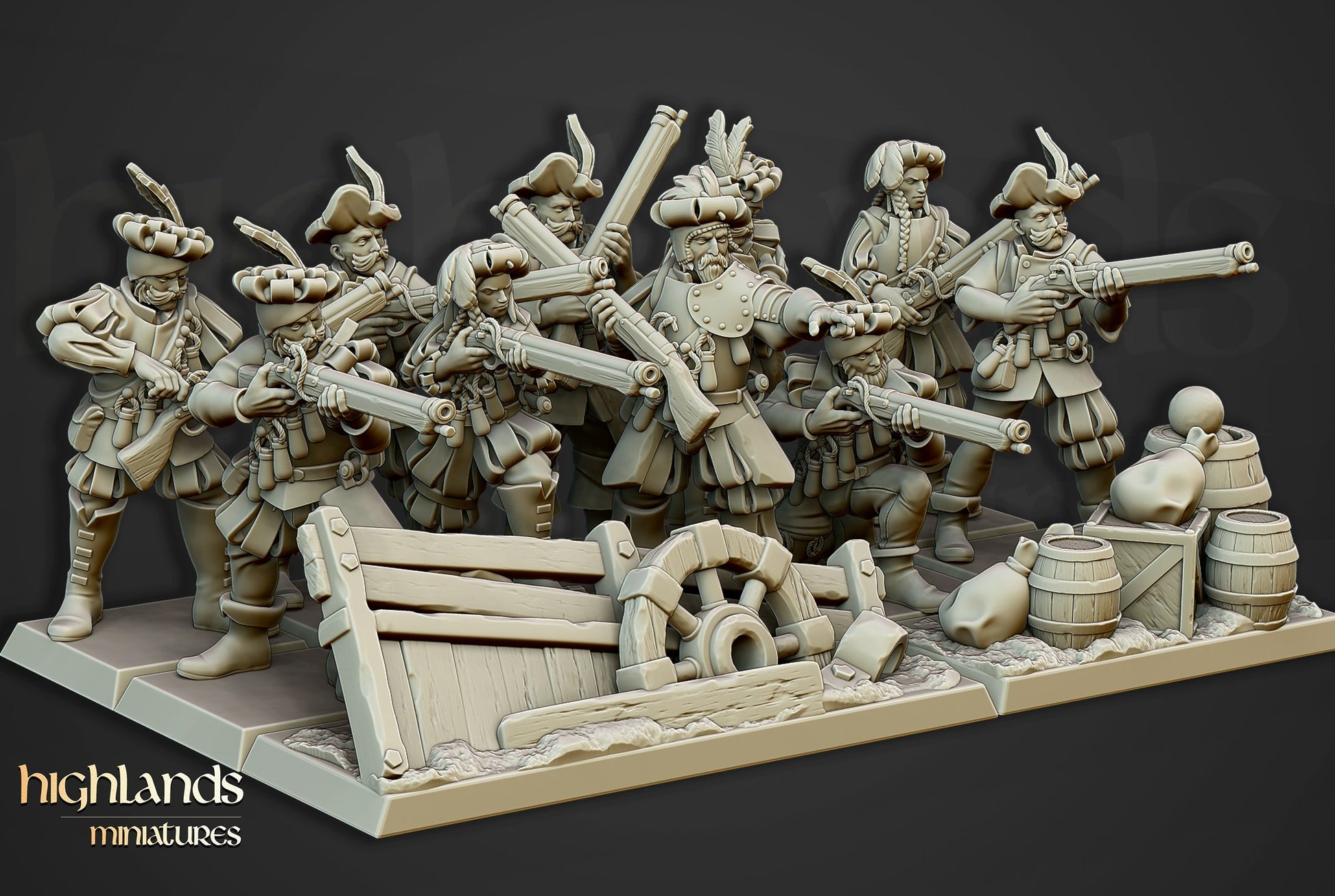 Miniatura Arcabuceros Imperio resina 28mm sin pintar - Drakholm