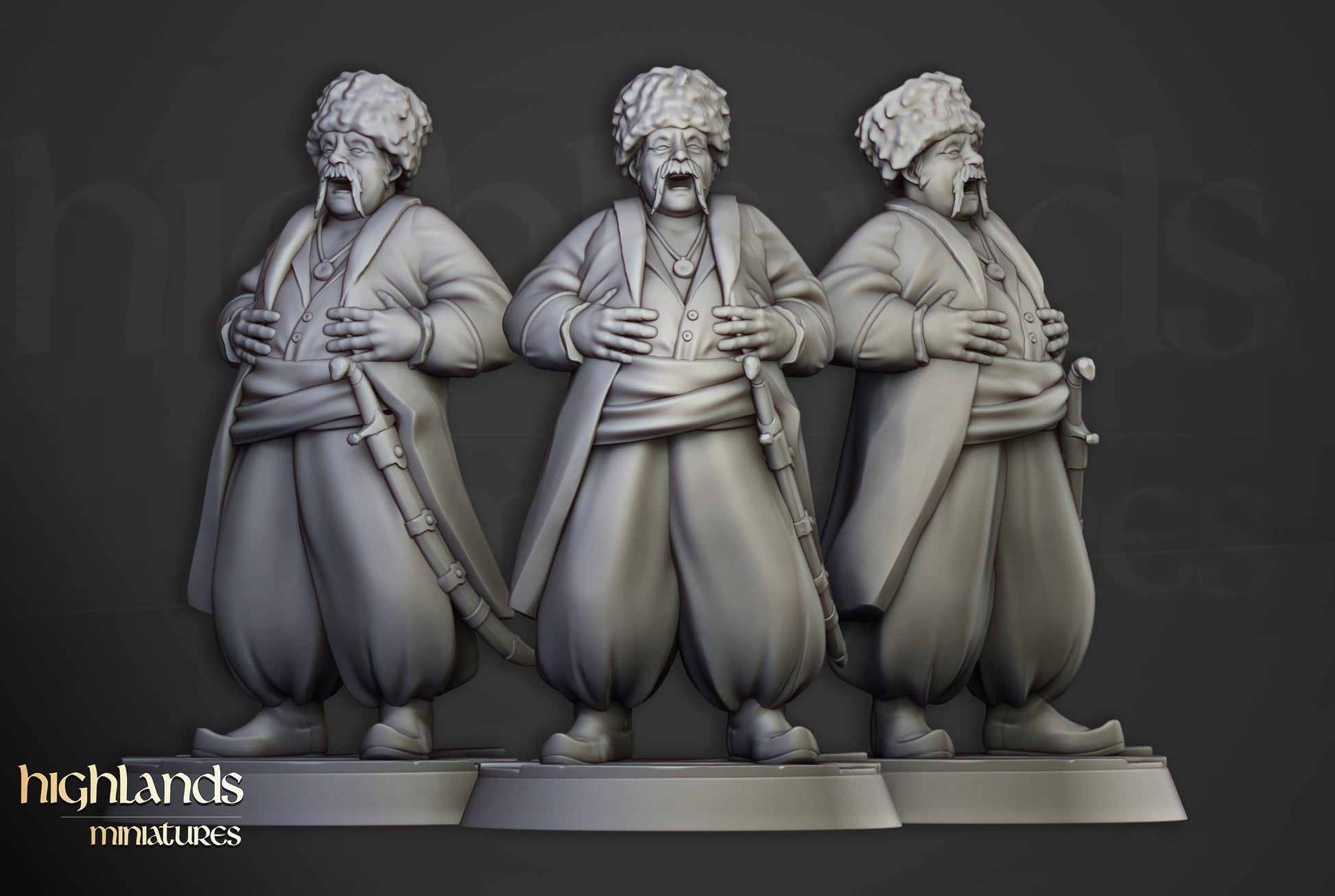 Miniatura Líder Cosaco Imperio resina 28mm sin pintar - Drakholm