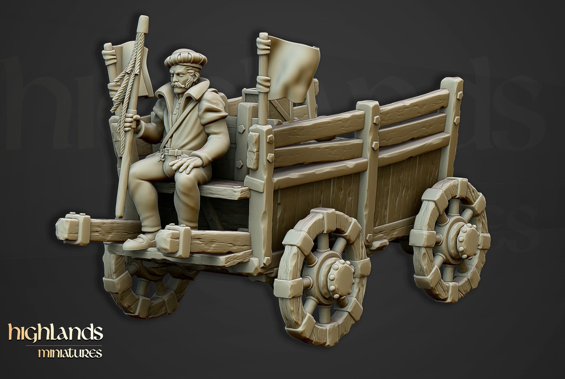 Miniatura Carromato Dorado Imperio resina 28mm sin pintar - Drakholm